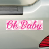Oh Baby Gepersonaliseerd roze meisje Bumpersticker (Op auto)