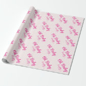 Oh Baby Gepersonaliseerd roze meisje Cadeaupapier (Uitgerold)