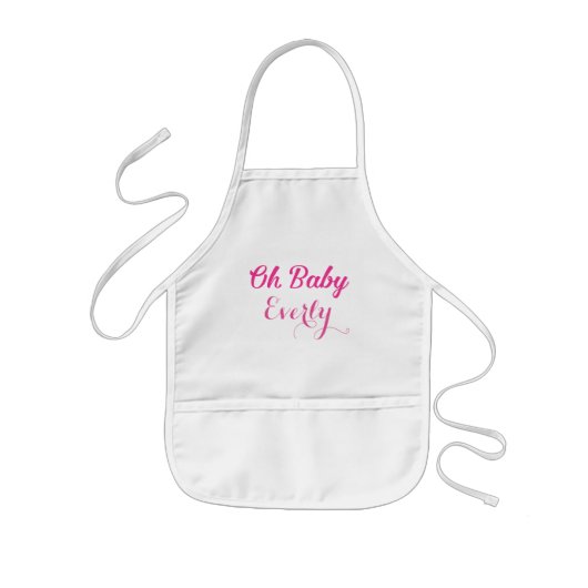 Oh Baby Gepersonaliseerd roze meisje Kinder Schort (Voorkant)