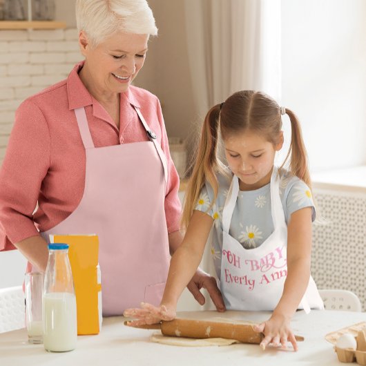 Oh Baby Gepersonaliseerd roze meisje Kinder Schort