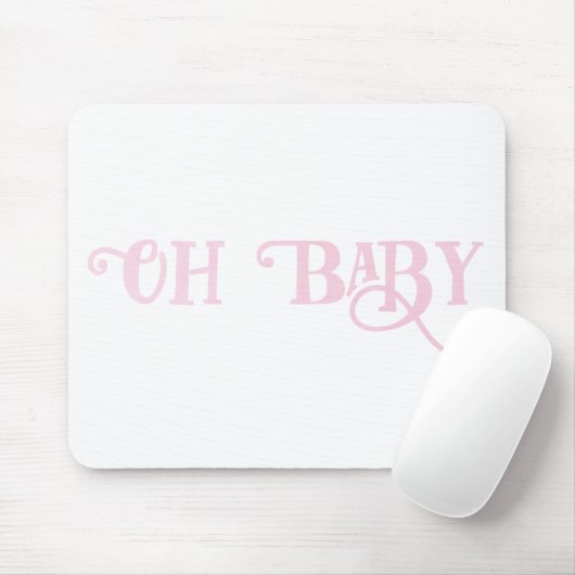 Oh Baby Gepersonaliseerd roze meisje Muismat (Met muis)