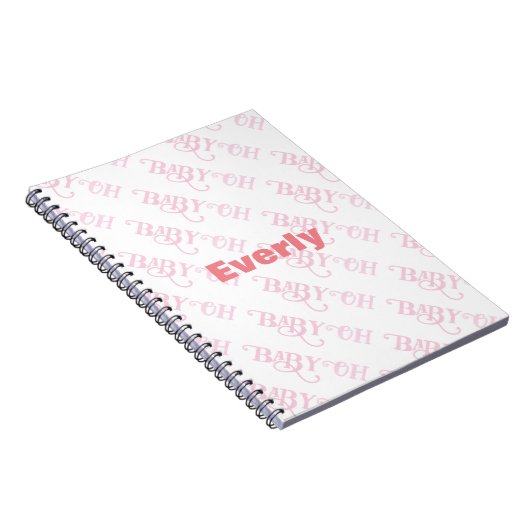 Oh Baby Gepersonaliseerd roze meisje Notitieboek (Rechterzijde)