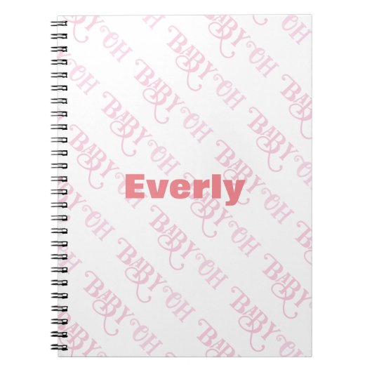 Oh Baby Gepersonaliseerd roze meisje Notitieboek (Voorkant)