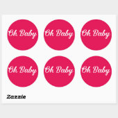 Oh Baby Gepersonaliseerd roze meisje Ronde Sticker (Vel)