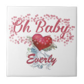 Oh Baby Gepersonaliseerd roze meisje Tegeltje (Voorkant)