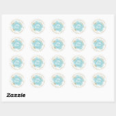 Oh Baby Gepersonaliseerde Waterverf Glitter Ronde Sticker (Vel)