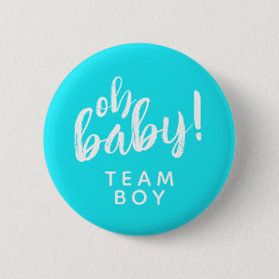 Oh Baby Geslacht Onthulling Team Jongen Knop Ronde Button 5,7 Cm