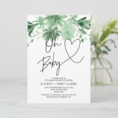 Oh Baby geslachtsneutraal Baby shower succulent Kaart (Staand voorkant)