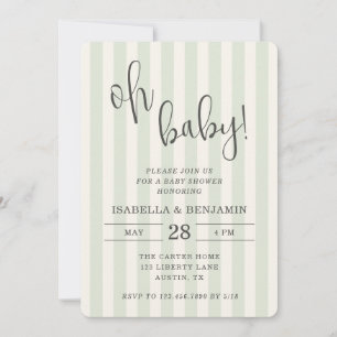 Oh Baby Geslachtsneutrale Groene Gestreepte Baby S Kaart