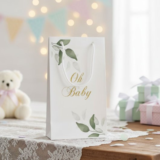 Oh Baby gift bag - Botanical baby bag Klein Cadeauzakje