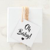Oh Baby Gift Label, Baby shower Labels, Kraft Bedankjes Labels (In situ)
