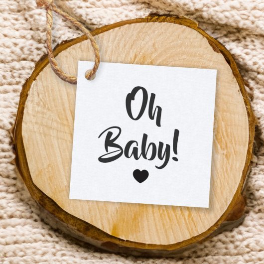 Oh Baby Gift Label, Baby shower Labels, Kraft Bedankjes Labels