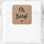 Oh Baby Gift Label, Baby shower Labels, Kraft Vierkante Sticker (Tas)