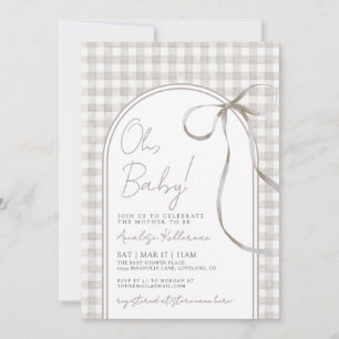 Oh Baby Gingham Baby Shower Kaart