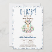 Oh Baby Giraffe A Wild One Safari Animal Floral Kaart (Voorkant)