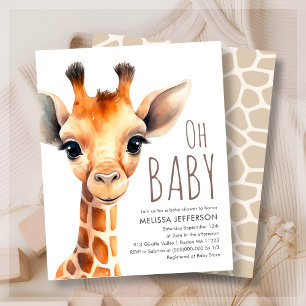 Oh Baby Giraffe Baby shower Budget Uitnodiging