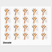Oh Baby Giraffe Baby shower gunst Vierkante Sticker (Vel)