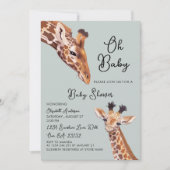 Oh Baby Giraffe Baby shower Kaart (Voorkant)