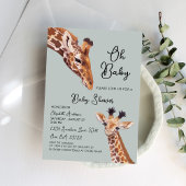Oh Baby Giraffe Baby shower Kaart