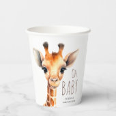 Oh Baby Giraffe Baby shower Papieren Bekers (Achterkant)