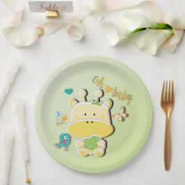 Oh Baby Giraffe Baby shower Papieren Bordje