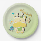 Oh Baby Giraffe Baby shower Papieren Bordje (Voorkant)