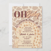 Oh Baby Giraffe Baby Shower Safari Theme Kaart (Voorkant)