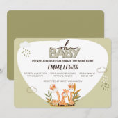 Oh Baby Giraffe, Baby shower uitnodiging (Voorkant / Achterkant)