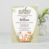 Oh Baby Giraffe Baby shower Uitnodiging (Staand voorkant)