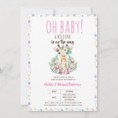 Oh Baby Giraffe Een Wilde Safari Dier Bloem Kaart (Voorkant)