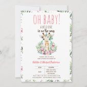 Oh Baby Giraffe Een Wilde Safari Dier Bloemig Kaart (Voorkant)