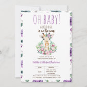 Oh Baby Giraffe Een Wilde Safari Dier Bloemig Kaart (Voorkant)