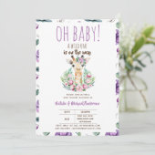 Oh Baby Giraffe Een Wilde Safari Dier Bloemig Kaart (Staand voorkant)