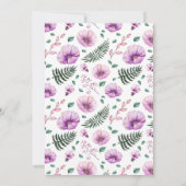 Oh Baby GIRAFFE met Paarse Bloemen Moderne Douche Kaart (Achterkant)