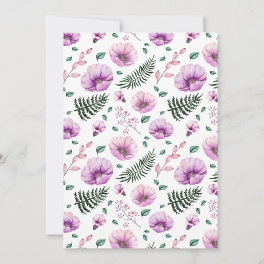 Oh Baby GIRAFFE met Paarse Bloemen Moderne Douche Kaart (Achterkant)