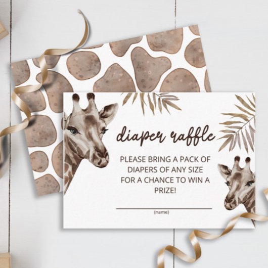 Oh Baby Giraffe Neutral luier loterij ticket Informatiekaartje