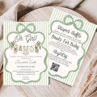 Oh Baby Girl All In One Baby Shower Saliegroene St Kaart