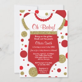 Oh Baby Girl, Baby shower Invitation, Faux Gold Kaart
