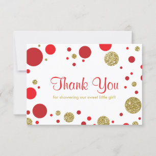 Oh Baby Girl, bedankt Card, Faux Glitter