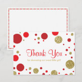 Oh Baby Girl, bedankt Card, Faux Glitter (Voorkant / Achterkant)