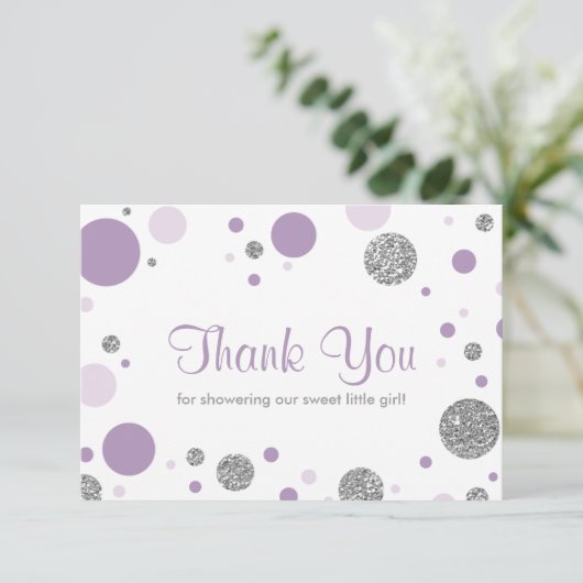 Oh Baby Girl, bedankt Card, Faux Glitter (Staand voorkant)