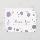 Oh Baby Girl, bedankt Card, Faux Glitter (Voorkant / Achterkant)