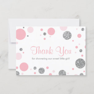 Oh Baby Girl, bedankt Card, Faux Glitter