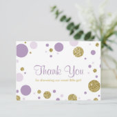 Oh Baby Girl, bedankt Card, Faux Glitter (Staand voorkant)