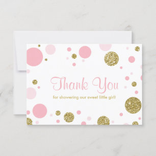 Oh Baby Girl, bedankt Card, Faux Glitter