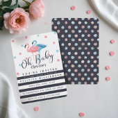 Oh Baby Girl - Boy Flamingo Baby shower Invitation Kaart