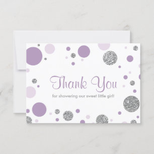 Oh Baby Girl, Hartelijk dank, Faux Glitter Bedankkaart