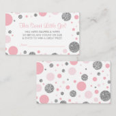Oh Baby Girl, Luier Raffle Ticket, Faux Glitter Informatiekaartje (Voorkant / Achterkant)