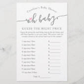 Oh Baby Girl Raad Pink Baby shower Game (Voorkant)