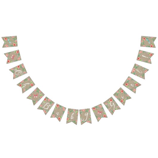 Oh Baby Girl Shower BOHO Nursery Room Pennant Roos Vlaggetjes (Alle)